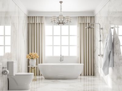 Luxurious Bathroom with Freestanding Tub